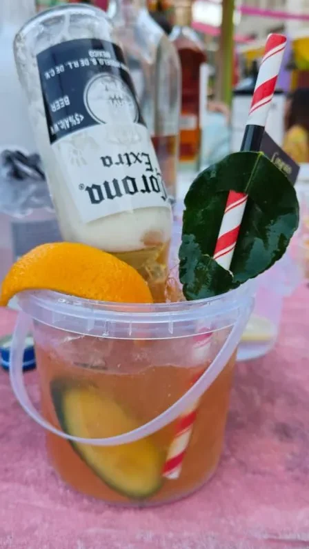 inverted bucket cocktail - beerita 